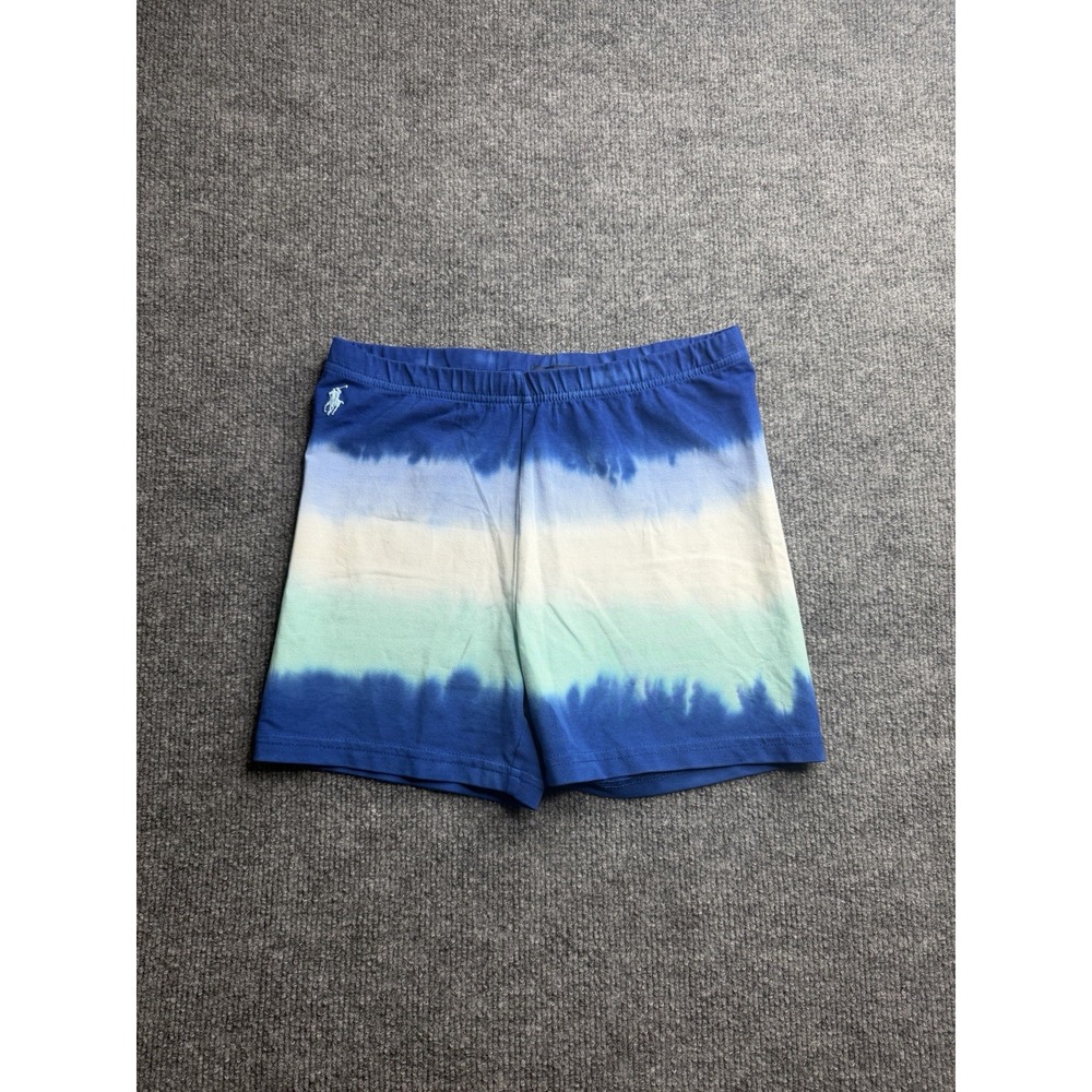 Polo Ralph Lauren Youth Unisex L 12-14 Jersey Blue Ombre Short Dip Tie Dyed